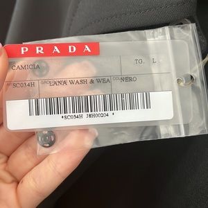 Prada Men’s Black Collared Long Sleeve shirt. Size large.